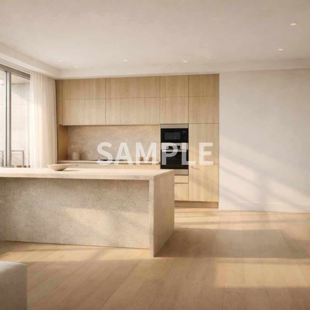 【無料】高級モダン住宅の内装画像セット – ビジネス・不動産・LP用AI素材4点