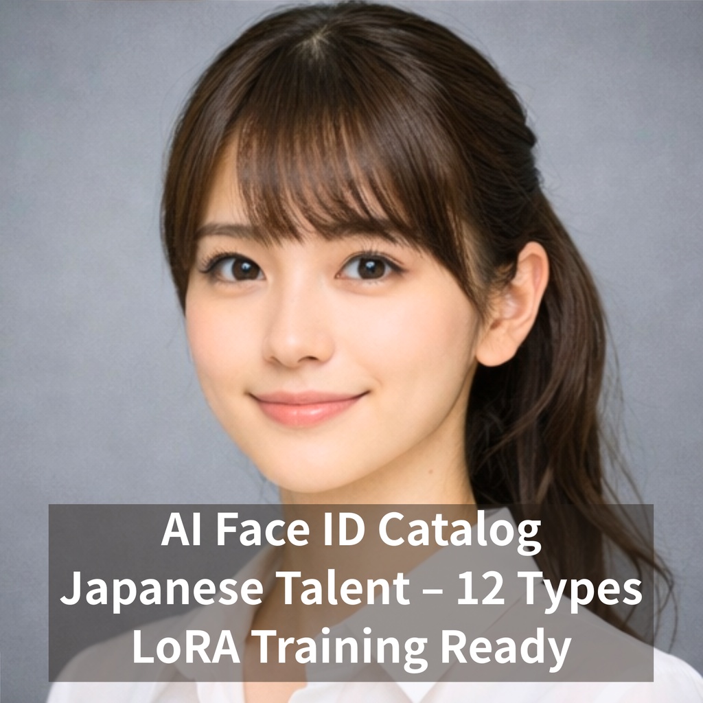 AI Face ID Catalog – Japanese Talent 12 Types LoRA Training Ready Portrait Set