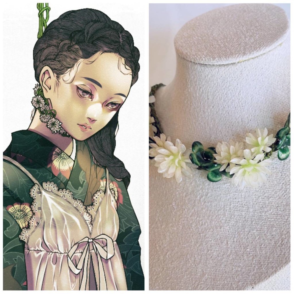 白詰草殺人事件コラボアクセサリー+サイン入りミニ複製画