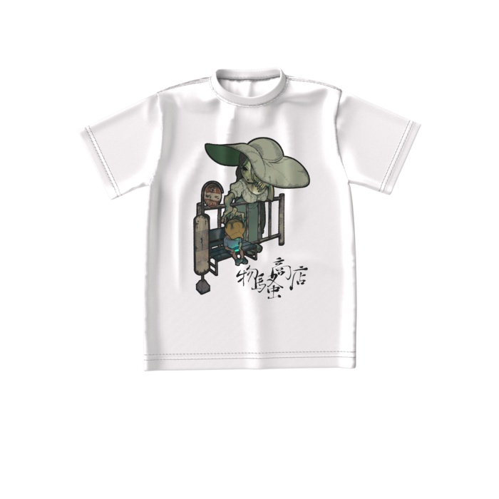 八尺様フロントプリントTシャツ(ビックシルエット)黒・白