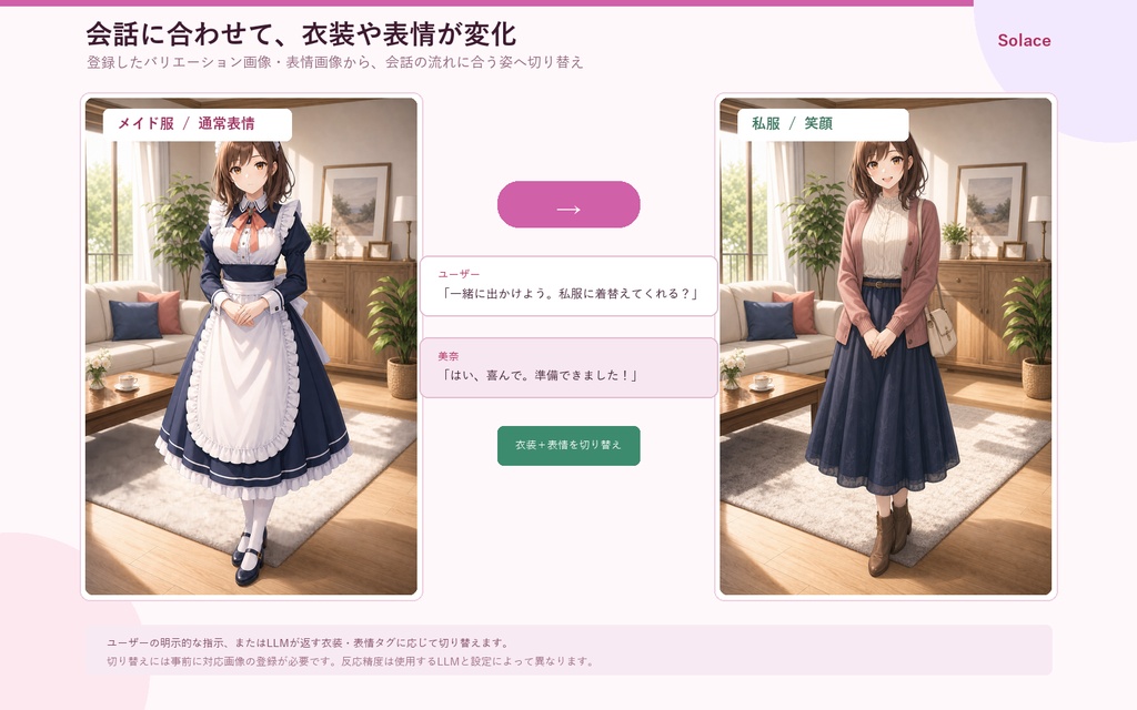 Solace:AIキャラクター会話アプリ Windowsローカル版