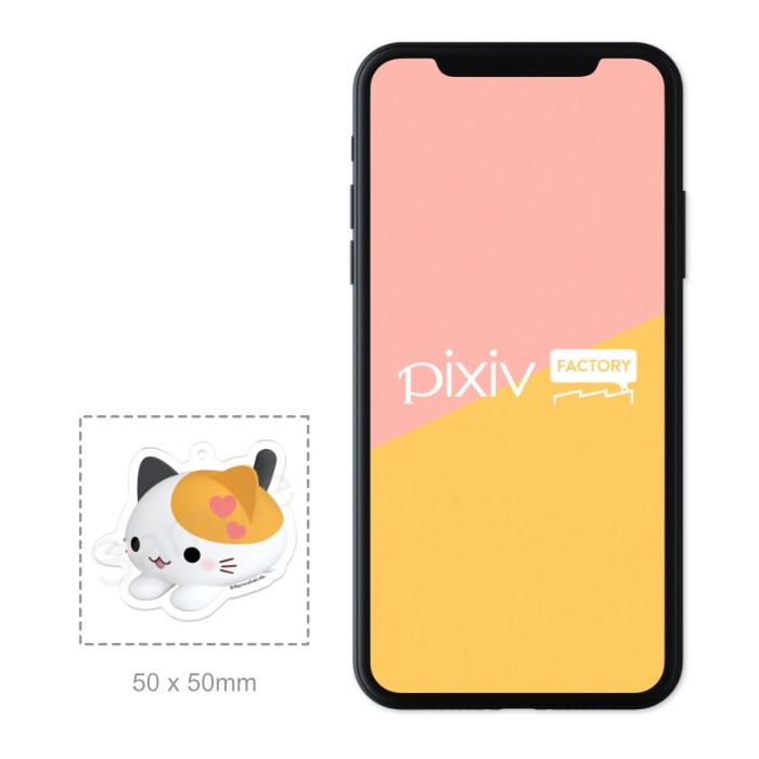 ほんわかにゃんころアクリルキーホルダー みけちゃん