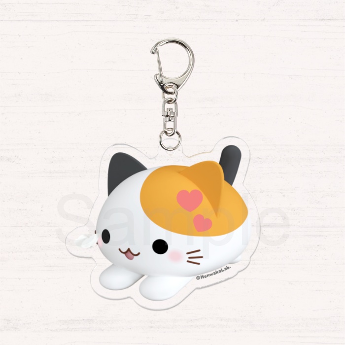 ほんわかにゃんころアクリルキーホルダー みけちゃん