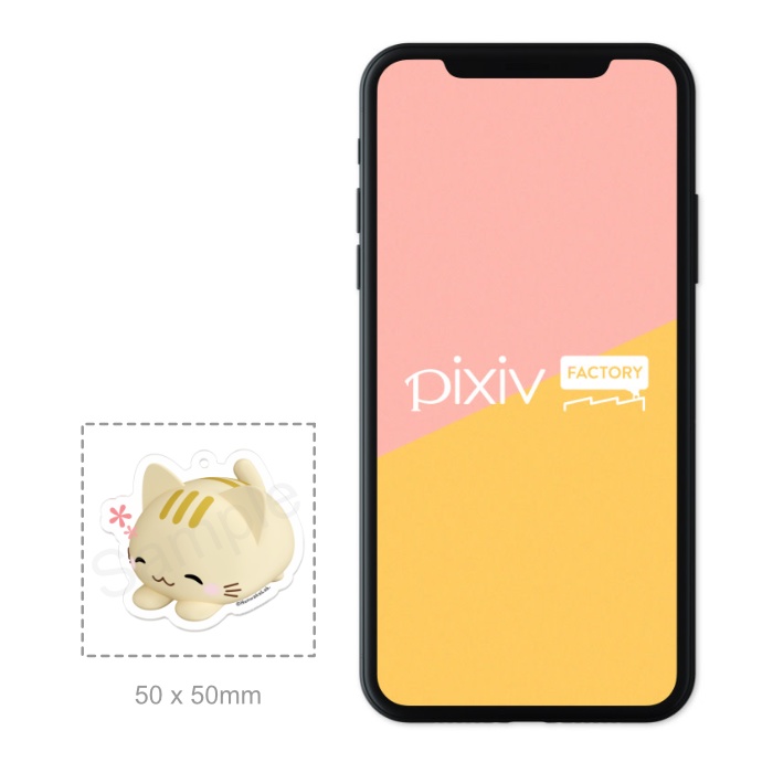 ほんわかにゃんころアクリルキーホルダー 茶とらちゃん