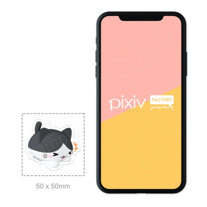 ほんわかにゃんころアクリルキーホルダー はちわれくん