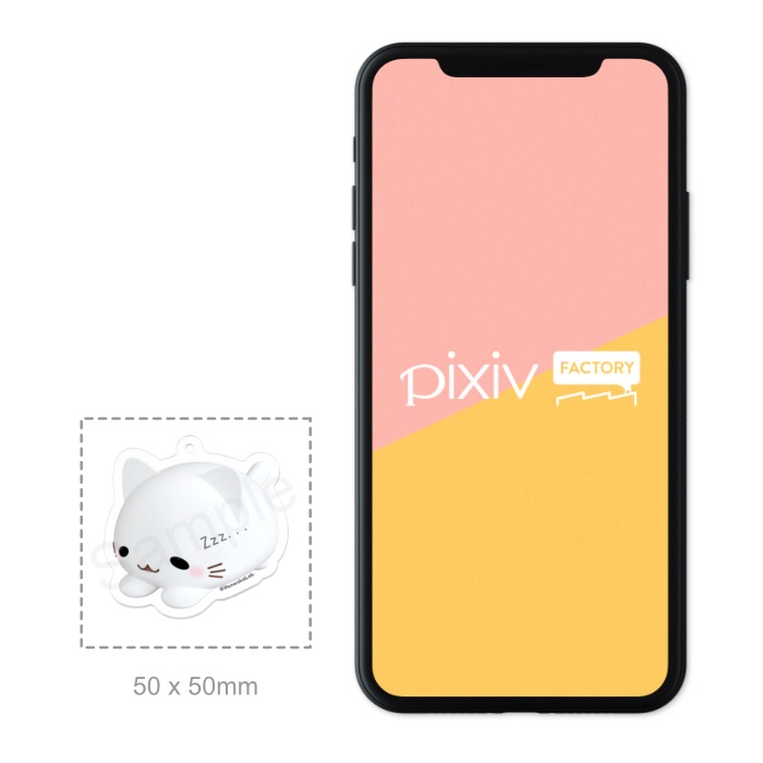 ほんわかにゃんころアクリルキーホルダー しろちゃん