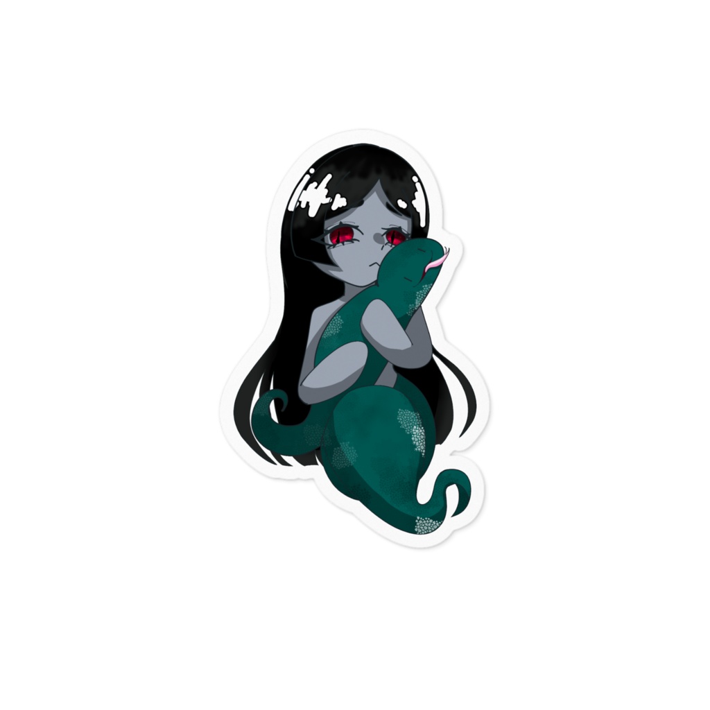 姦姦蛇螺 ぬいぐるみ抱きしめてるステッカー