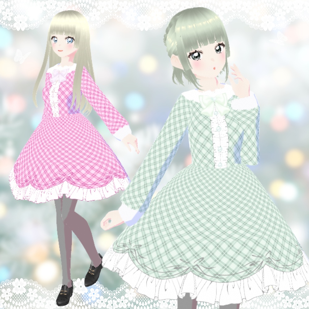 【無料/Free】ふわもこヒロインドレス【VRoid衣装】