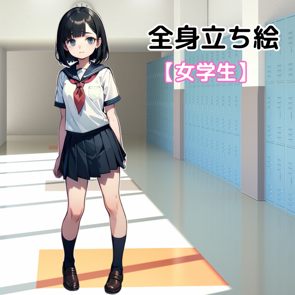 【立ち絵素材】女の子/学生/ボブカット