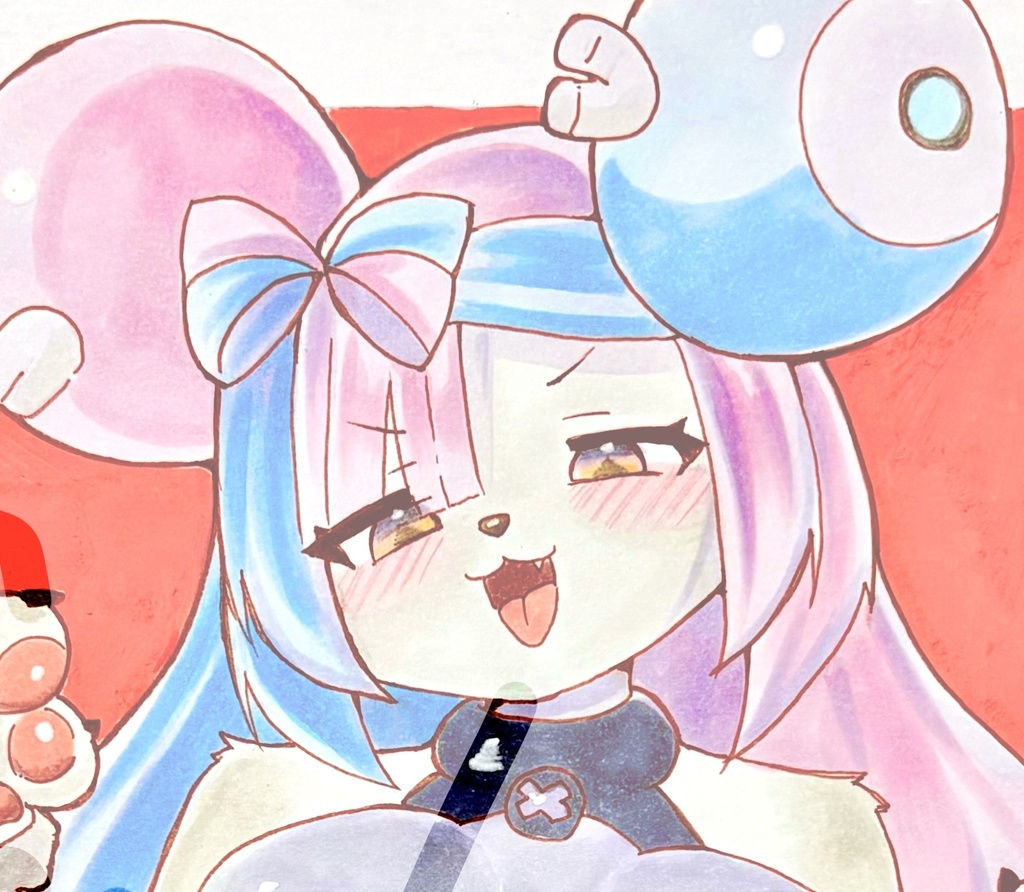 手描きイラスト　ナンジャモ　ケモノ化　メスケモ 