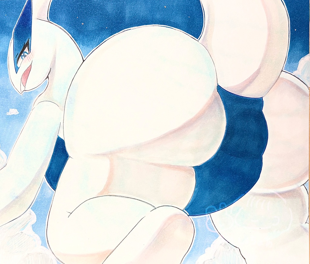 ルギア　手描きイラスト