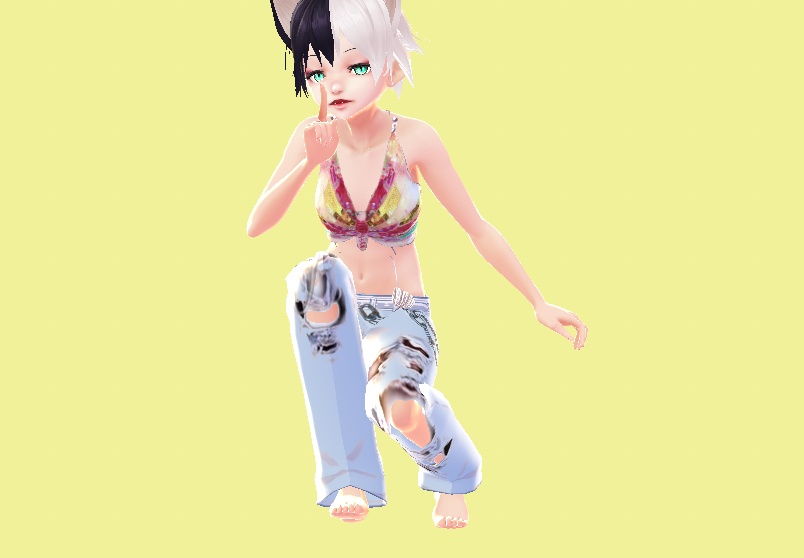 Vroid cute hair with cat ears and pupils preset!