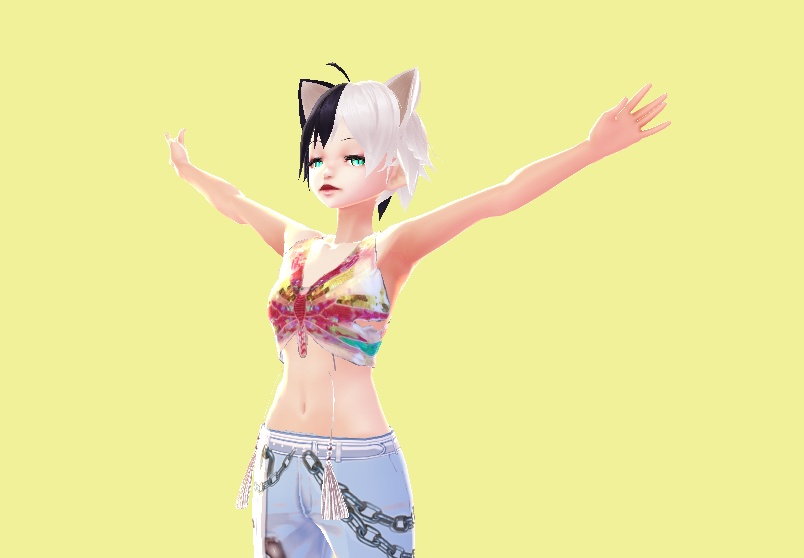 Vroid cute hair with cat ears and pupils preset!