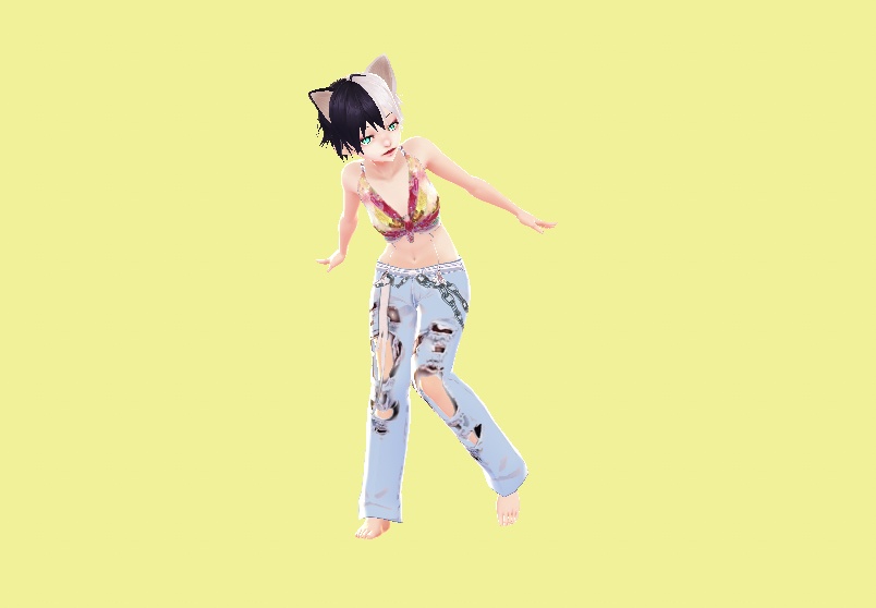 Vroid cute hair with cat ears and pupils preset!