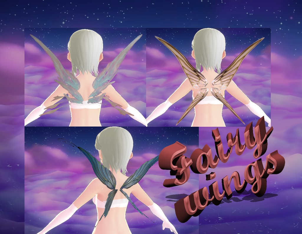 Vroid Fairy Wings Hair Preset!  妖精の翼 