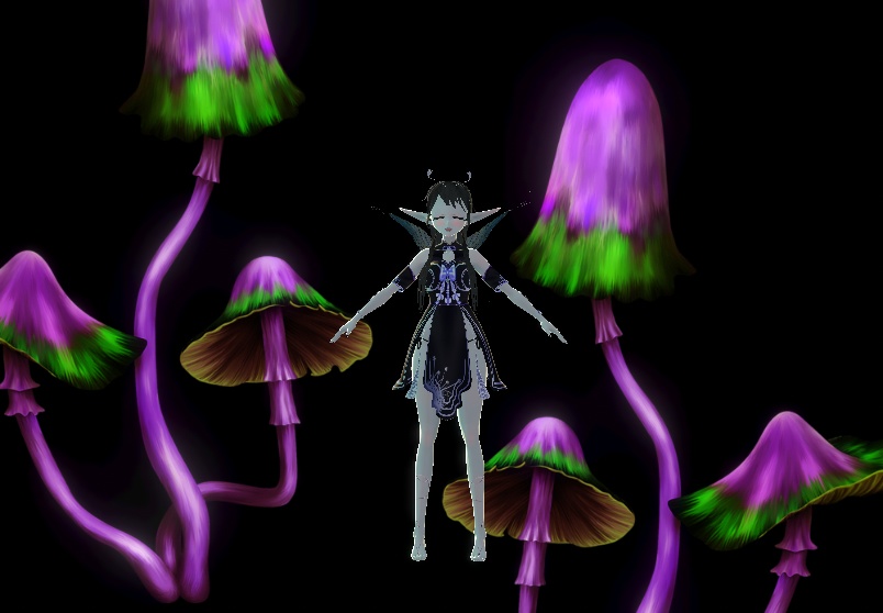 FREE Whole Vroid Avatar Model Dark Fairy with wings and textures