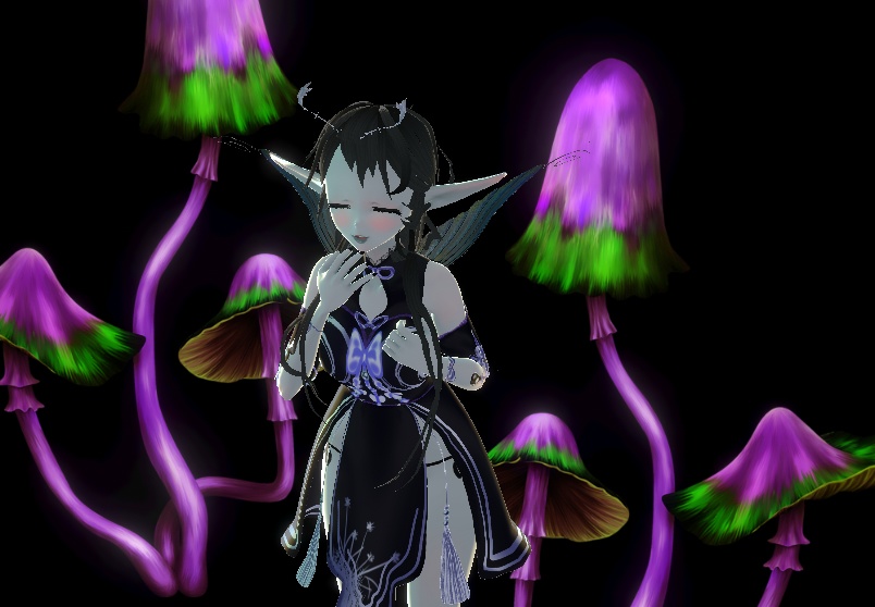 FREE Whole Vroid Avatar Model Dark Fairy with wings and textures