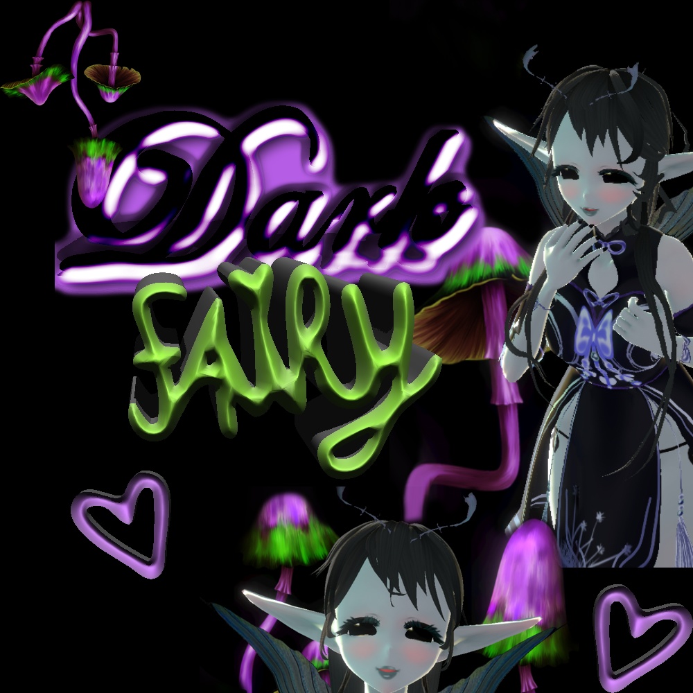 FREE Whole Vroid Avatar Model Dark Fairy with wings and textures