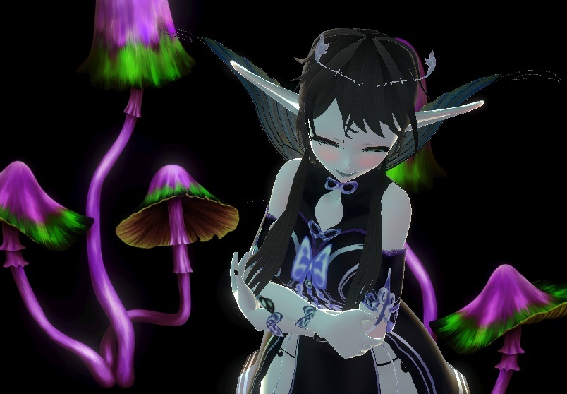 FREE Whole Vroid Avatar Model Dark Fairy with wings and textures