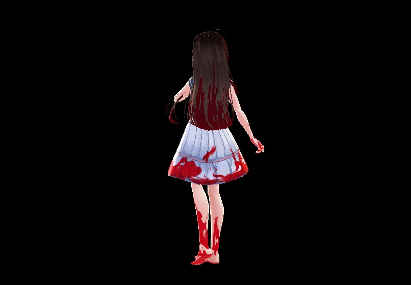 Free Halloween Vroid Pack Spooky Hime Hair with bloody make up With Cat Ears