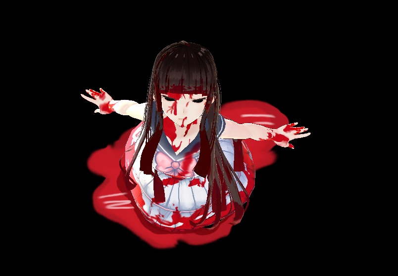 Free Halloween Vroid Pack Spooky Hime Hair with bloody make up With Cat Ears