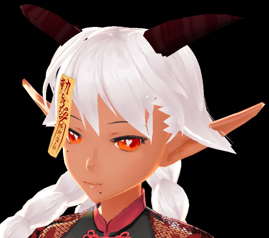 Succubus Demon Horns Hair Preset Long Braids Vroid Preset 