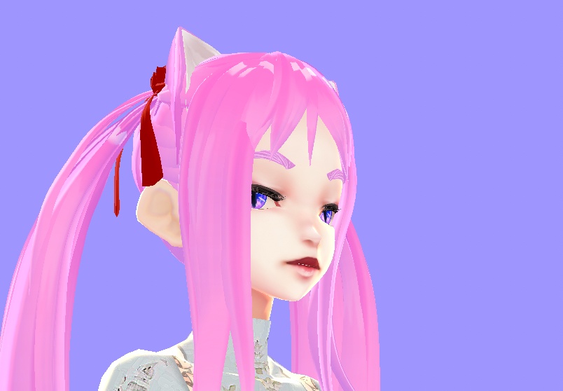 Kitty ears Sakura Pink Long Hair VROID hair preset FREE PUPILS