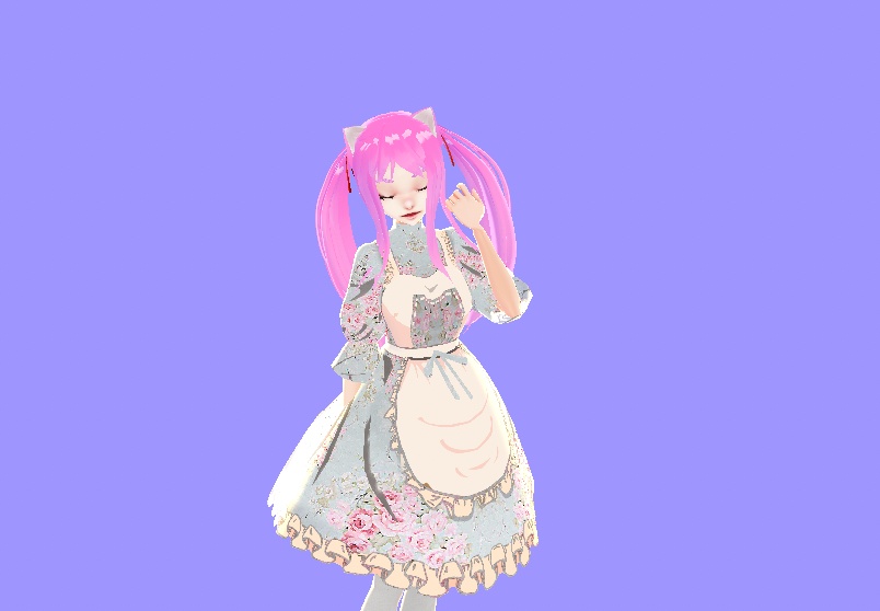 Kitty ears Sakura Pink Long Hair VROID hair preset FREE PUPILS