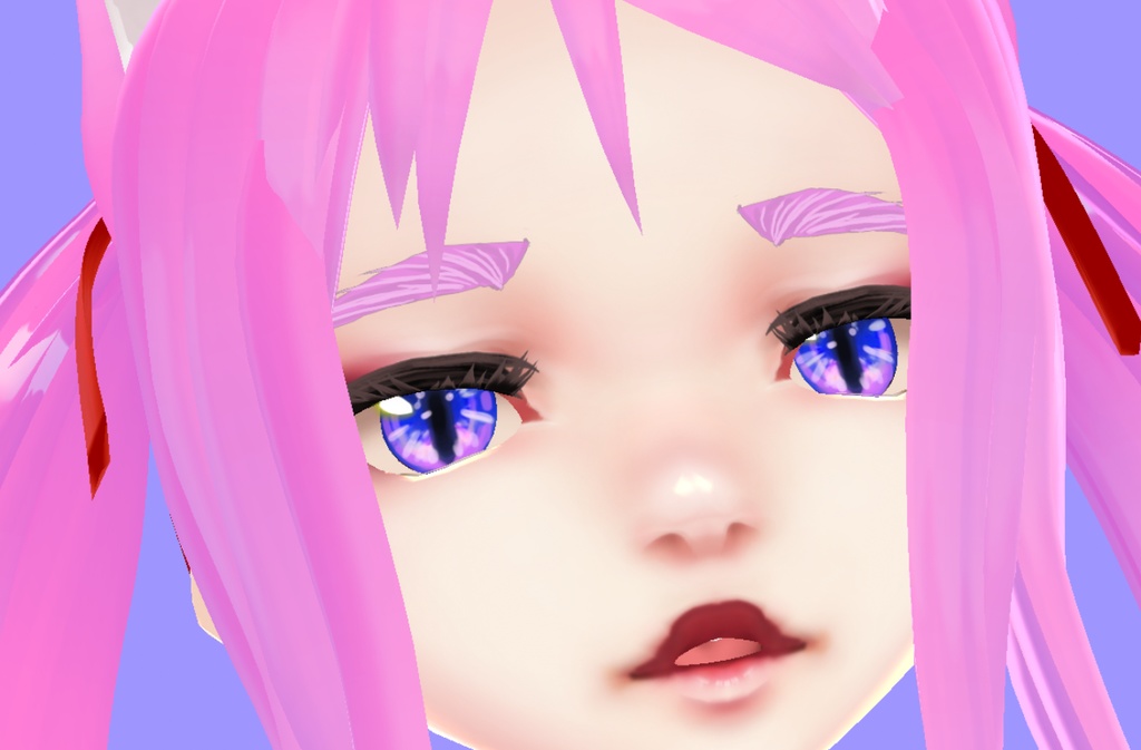 Kitty ears Sakura Pink Long Hair VROID hair preset FREE PUPILS