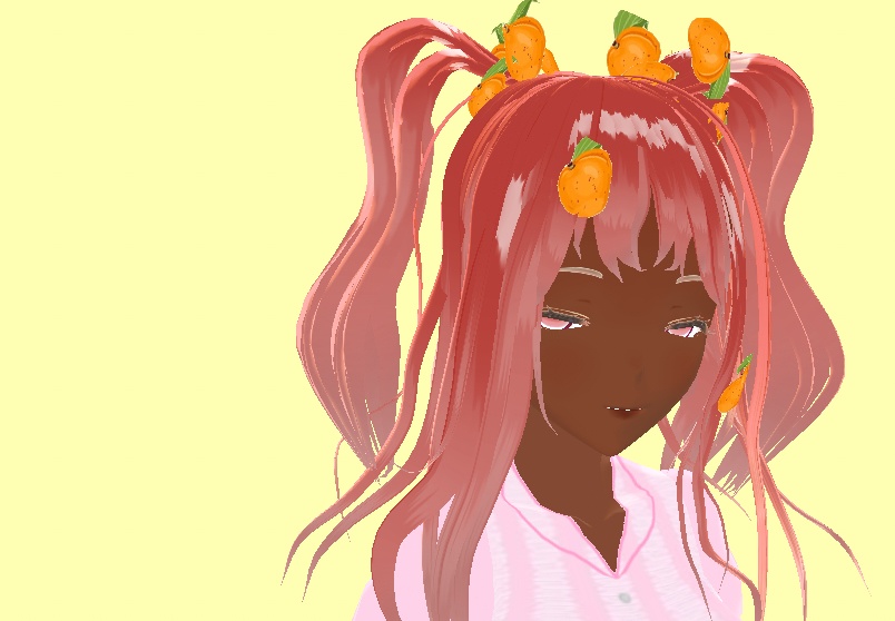 Two Tails Hair Preset Kawaii  Pink Vroid Hair 