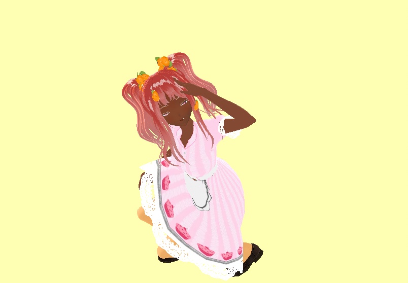 Two Tails Hair Preset Kawaii Pink Vroid Hair