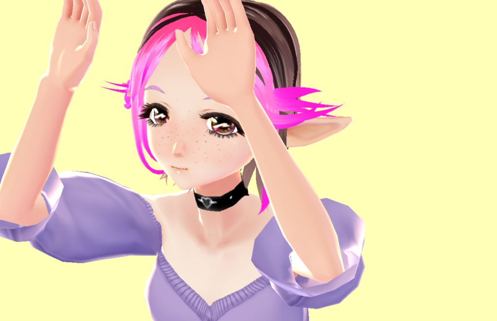 Two color hair VROID preset Y2K style E girl Vroid Hair Preset