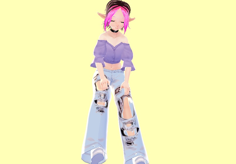 Two color hair VROID preset Y2K style E girl Vroid Hair Preset