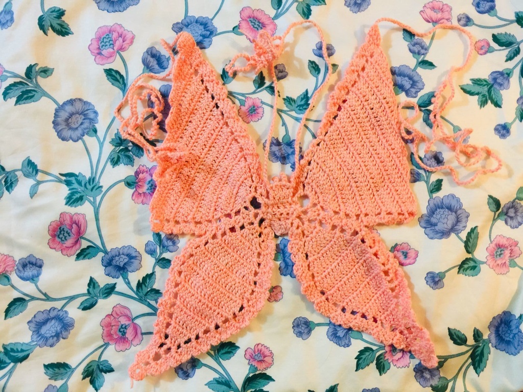 Butterfly crochet Y2K top