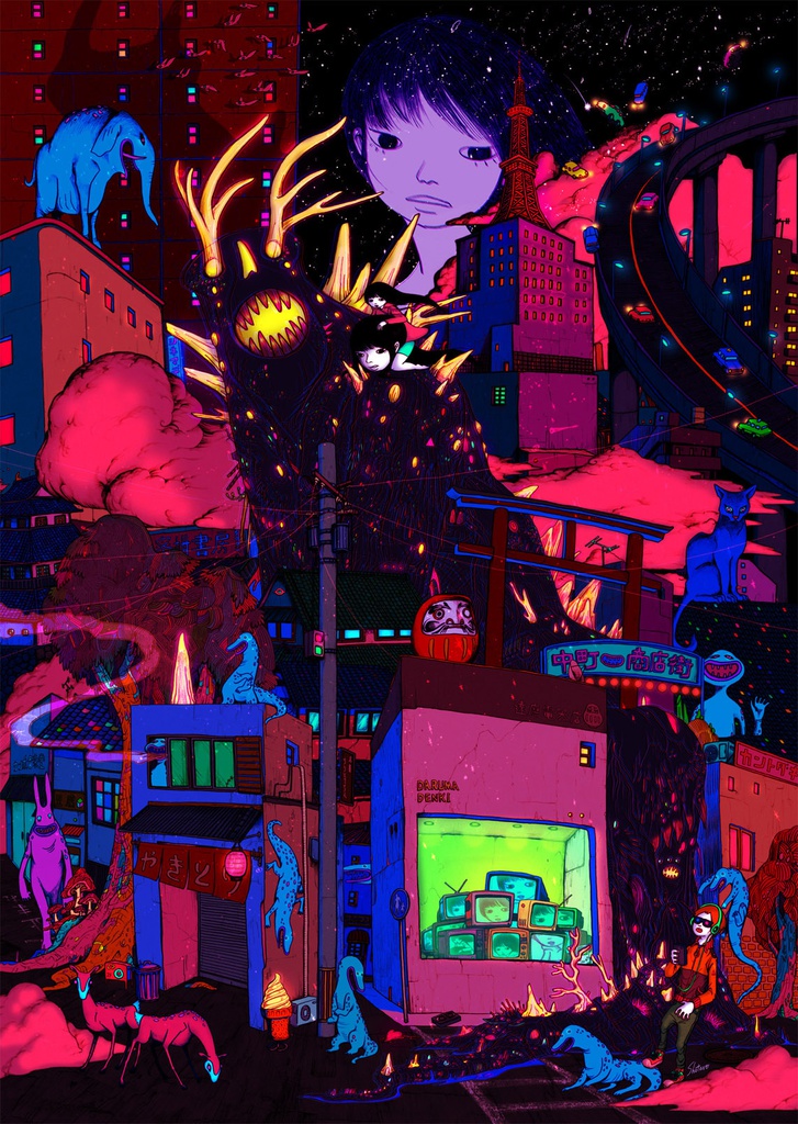 『Night Crawler Love Stories』複製画(プリモアート) - High quality art print