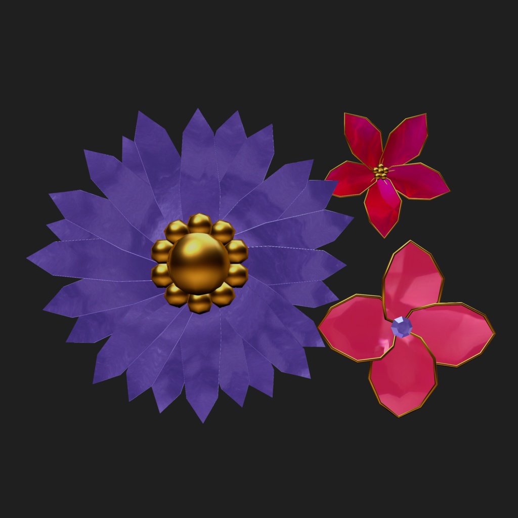 【VRC想定】花の耳飾り/FlowerEarring01