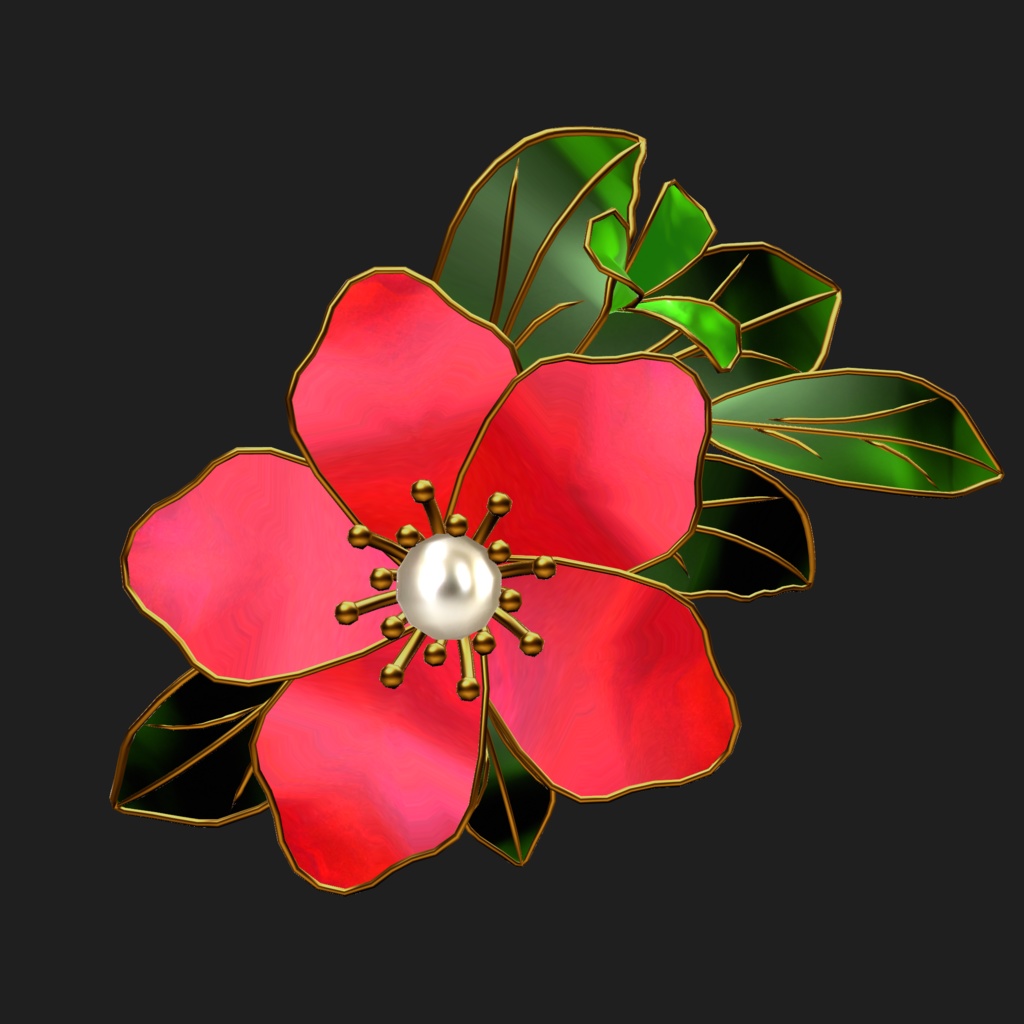【VRC想定】花の髪飾り/FlowerOrnament01