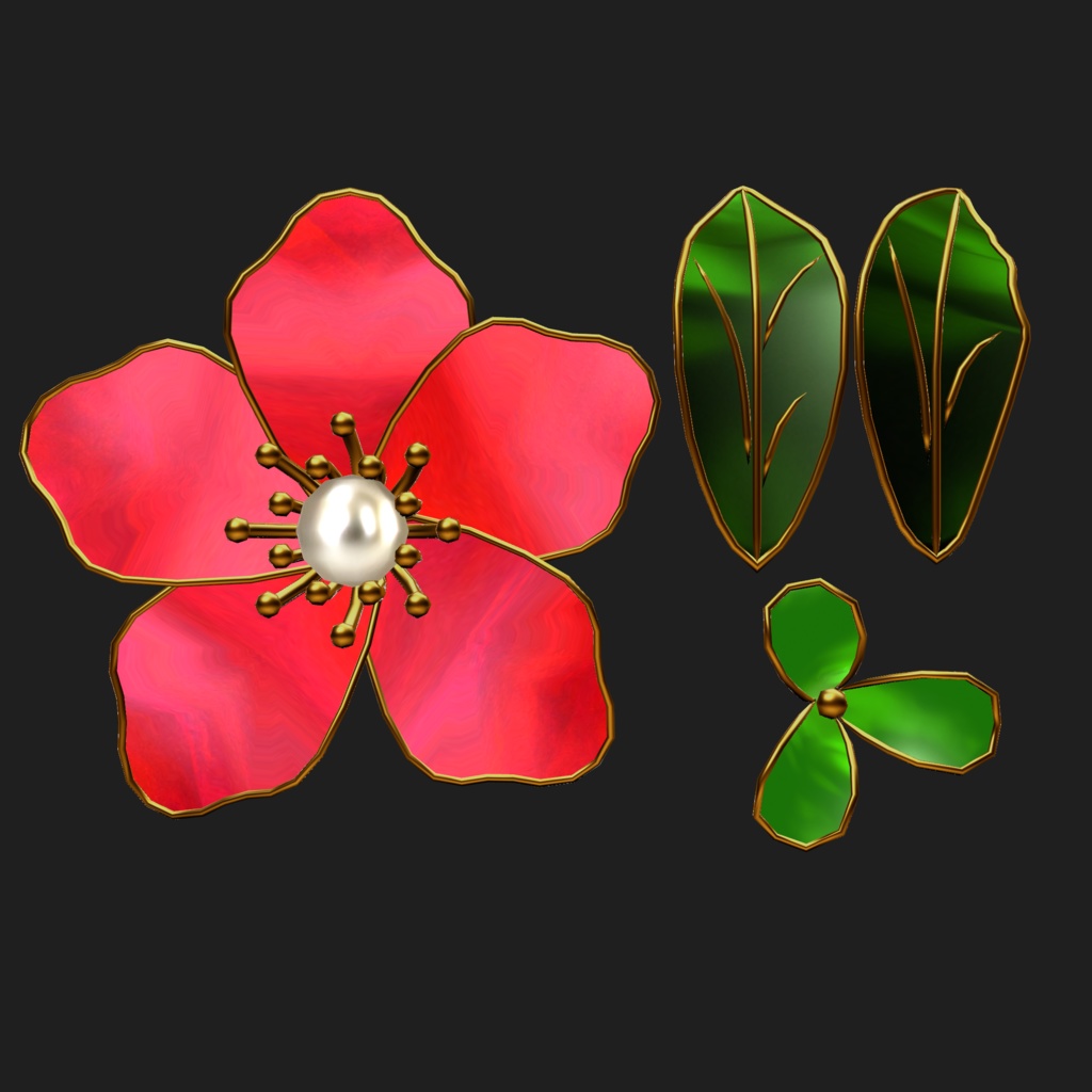 【VRC想定】花の髪飾り/FlowerOrnament01