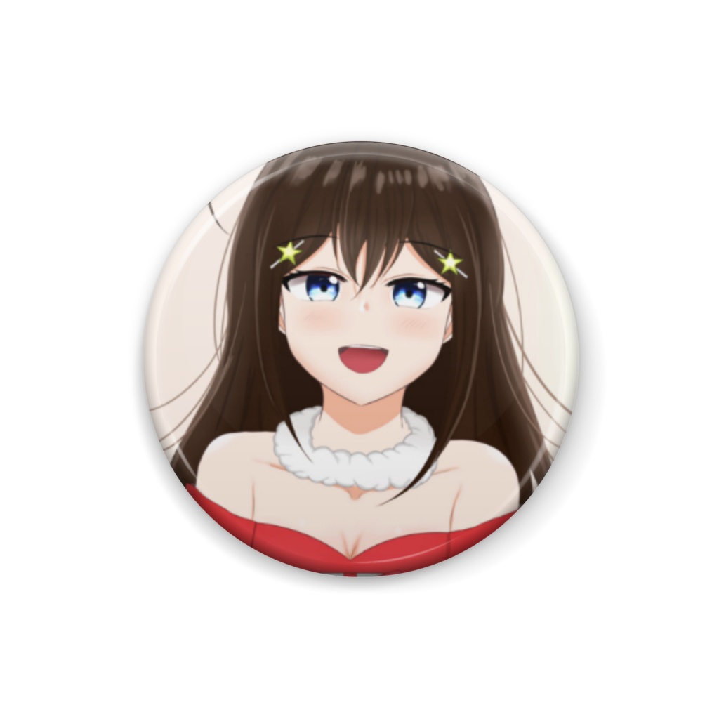 桜しゅうクリスマス缶バッチ