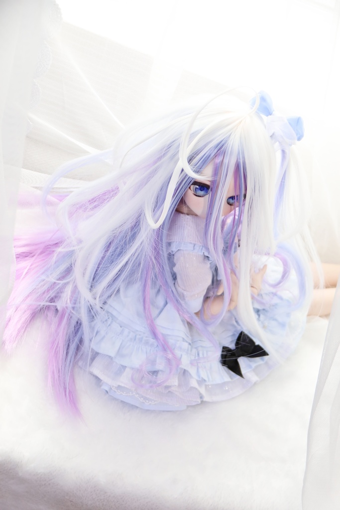 【受注】5段ウルフレイヤー ロングゆるカール 1/3ドール用 9インチ ドールウィッグ 在庫素材有