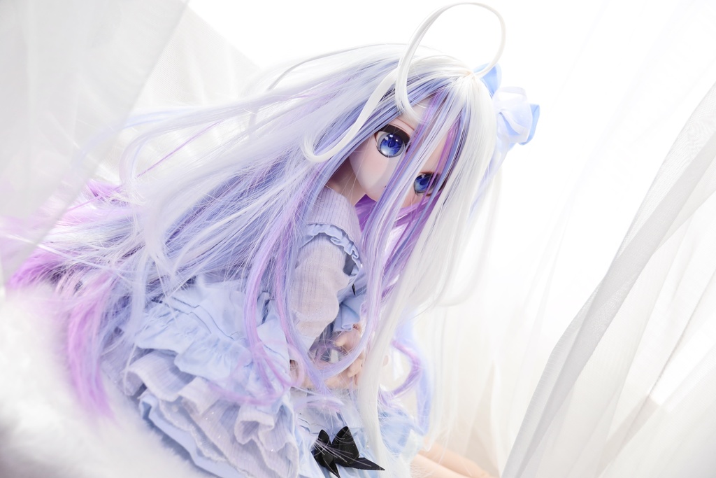 【受注】5段ウルフレイヤー ロングゆるカール 1/3ドール用 9インチ ドールウィッグ 在庫素材有