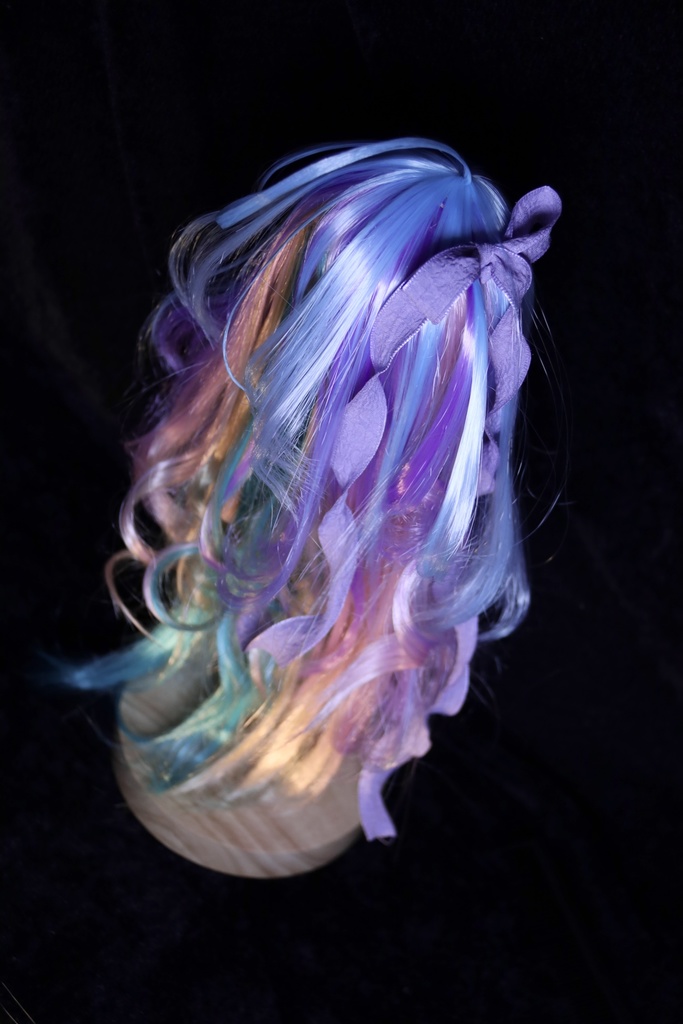 【受注】5段ウルフレイヤー ロングゆるカール 1/3ドール用 9インチ ドールウィッグ 在庫素材有