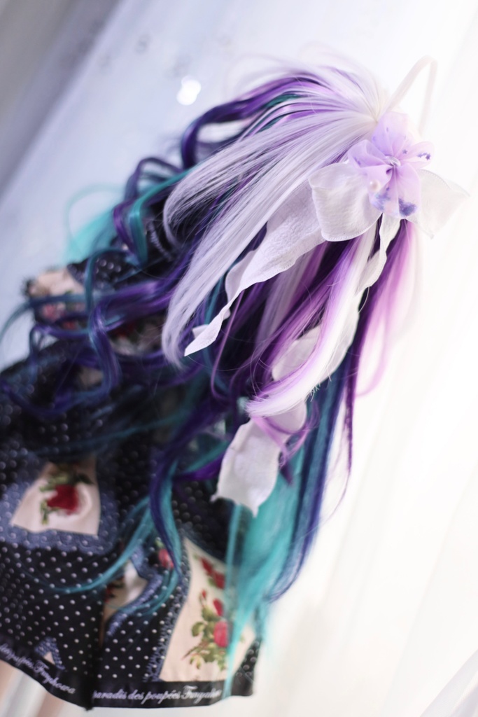 【受注】5段ウルフレイヤー ロングゆるカール 1/3ドール用 9インチ ドールウィッグ 在庫素材有