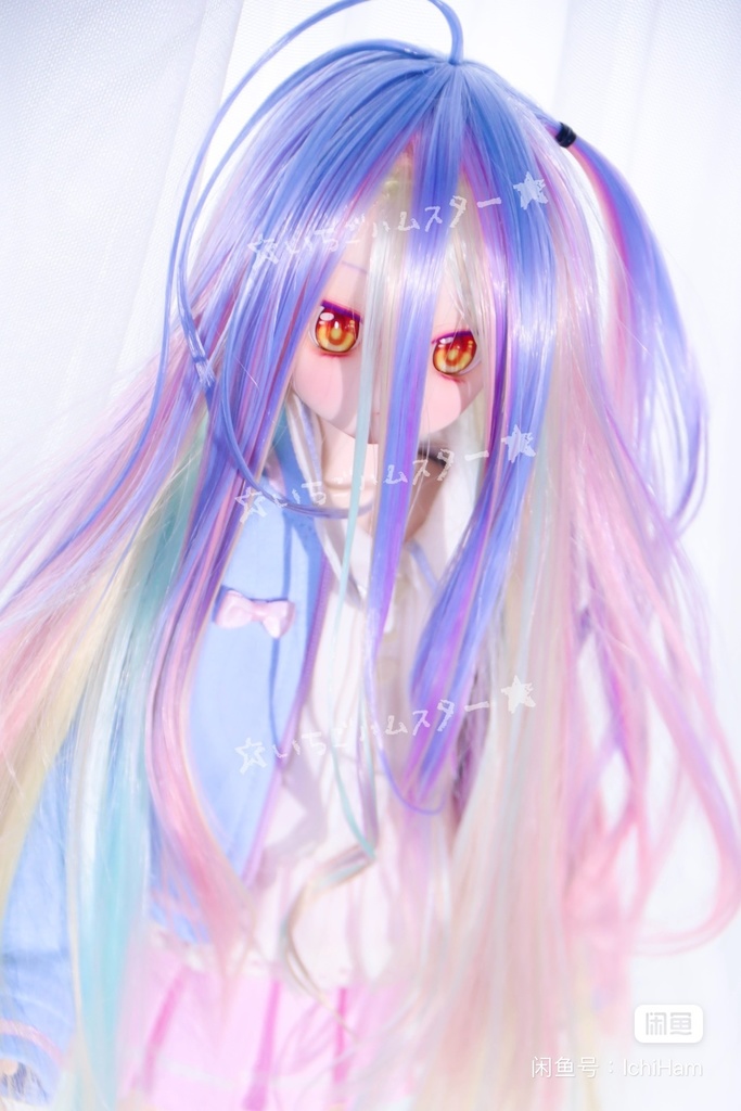 【受注】5段ウルフレイヤー ロングゆるカール 1/3ドール用 9インチ ドールウィッグ 在庫素材有