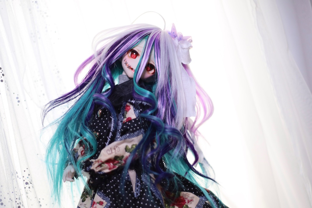 【受注】5段ウルフレイヤー ロングゆるカール 1/3ドール用 9インチ ドールウィッグ 在庫素材有