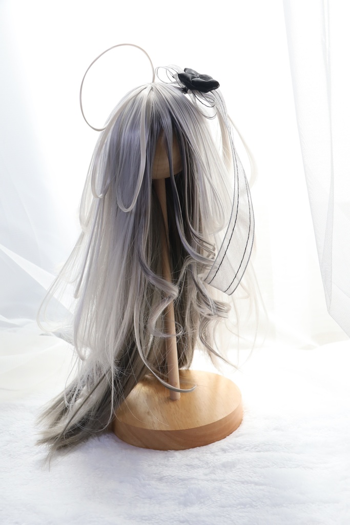 【受注】5段ウルフレイヤー ロングゆるカール 1/3ドール用 9インチ ドールウィッグ 在庫素材有