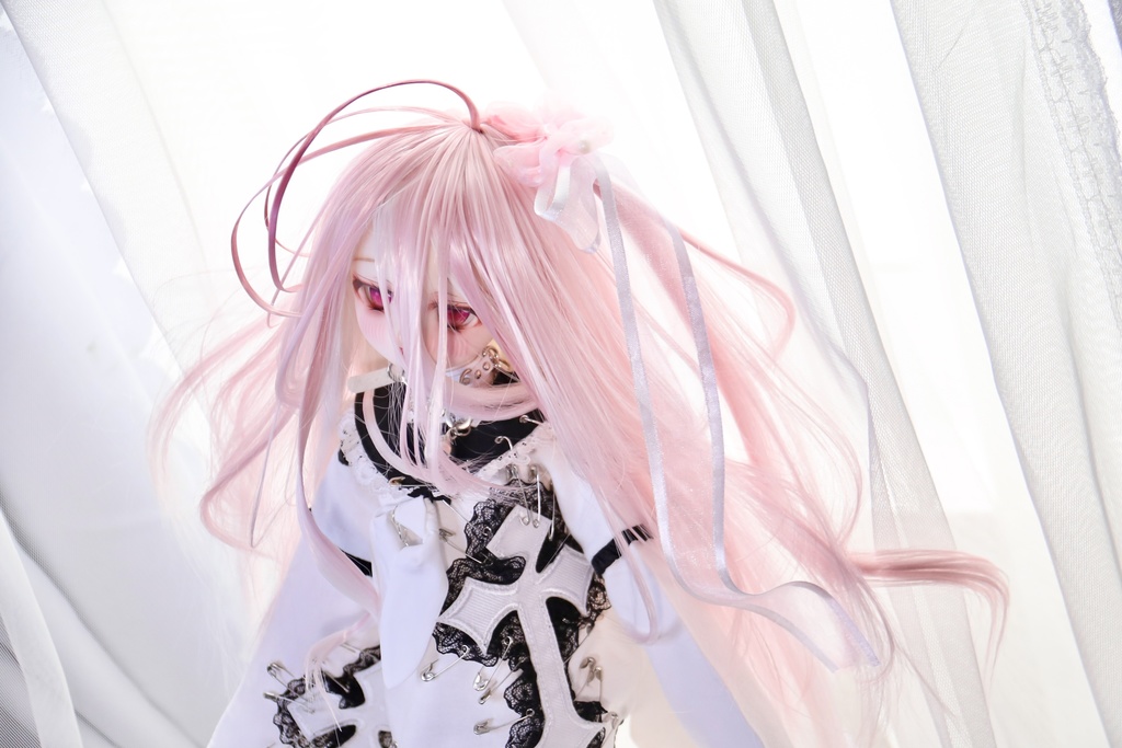 【受注】5段ウルフレイヤー ロングゆるカール 1/3ドール用 9インチ ドールウィッグ 在庫素材有