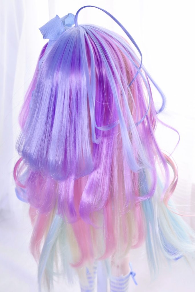 【受注】5段ウルフレイヤー ロングゆるカール 1/3ドール用 9インチ ドールウィッグ 在庫素材有