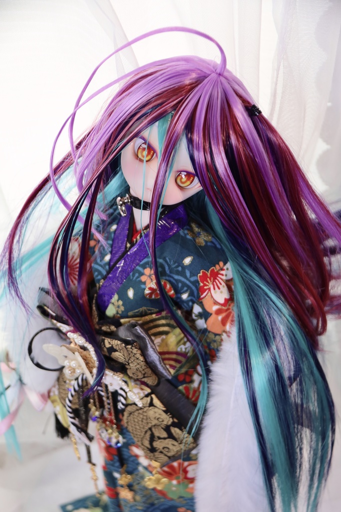 【受注】5段ウルフレイヤー ロングゆるカール 1/3ドール用 9インチ ドールウィッグ 在庫素材有