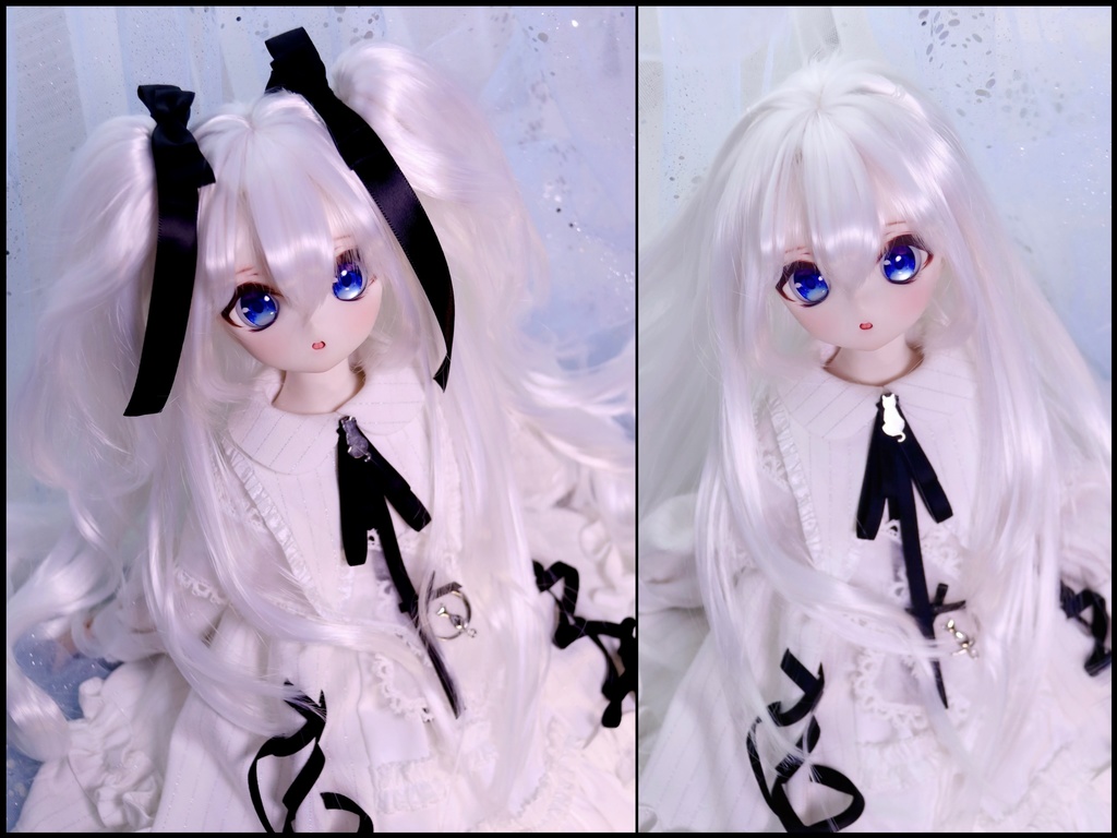 【即発送】ツーサイドアップツインテール 1/3ドールウィッグ 9インチ